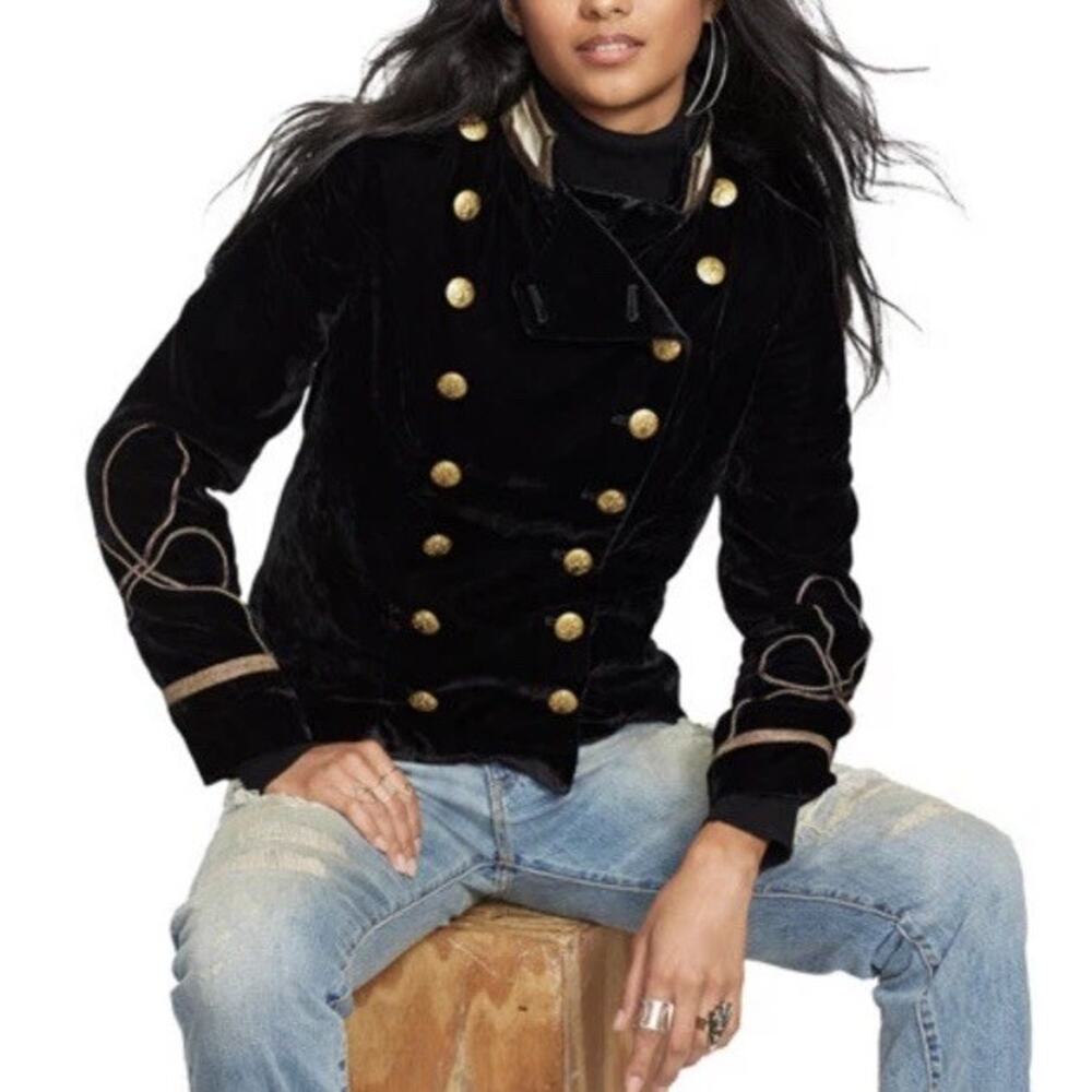Ralph Lauren Denim Supply Band Jacket Military Polo Velvet Victorian Size M
